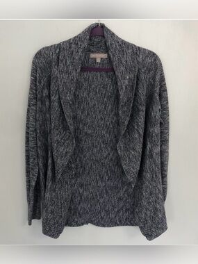 Banana Republic Blue and White Open Front Cardigan Knit Sweater in Size Small